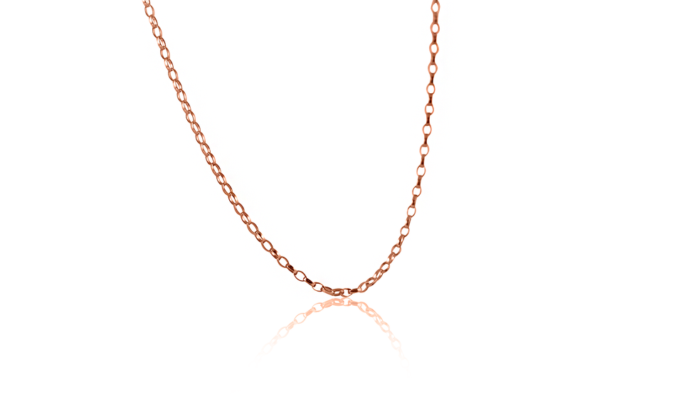 Moderne Silberkette Roségold Ø2,5mm x 50cm
