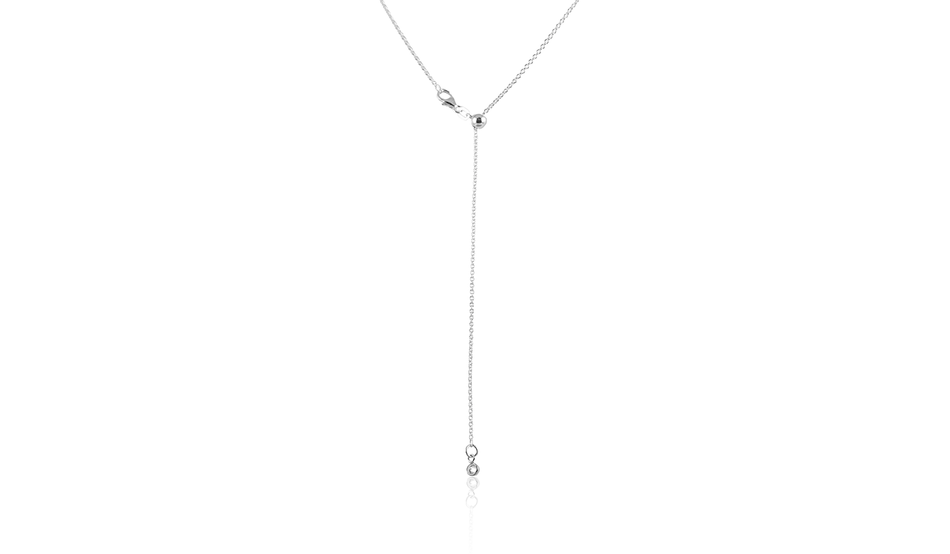 Silberkette Y-Form mit Zirkonia - 70cm